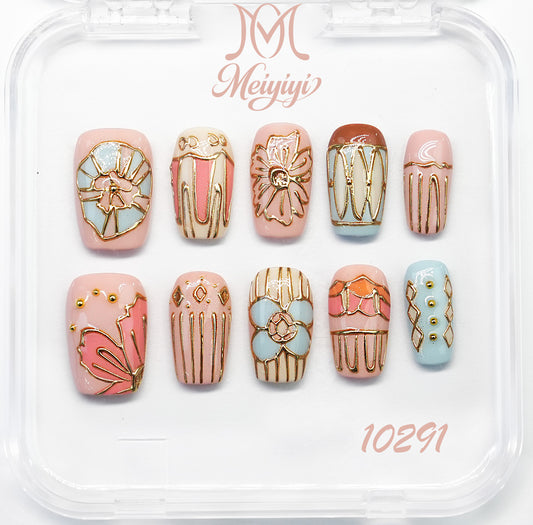 10291-MYY's designer original high-end design customized luxury hand-painted wearable nail art