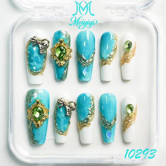 10293-MYY's designer original high-end design customized luxury hand-painted wearable nail art