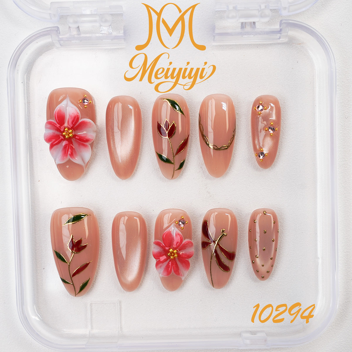 10294-MYY's designer original high-end design customized luxury hand-painted wearable nail art