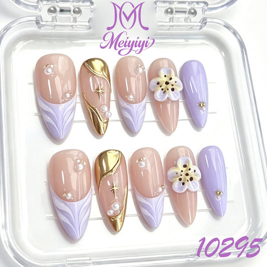 10295-MYY's designer original high-end design customized luxury hand-painted wearable nail art