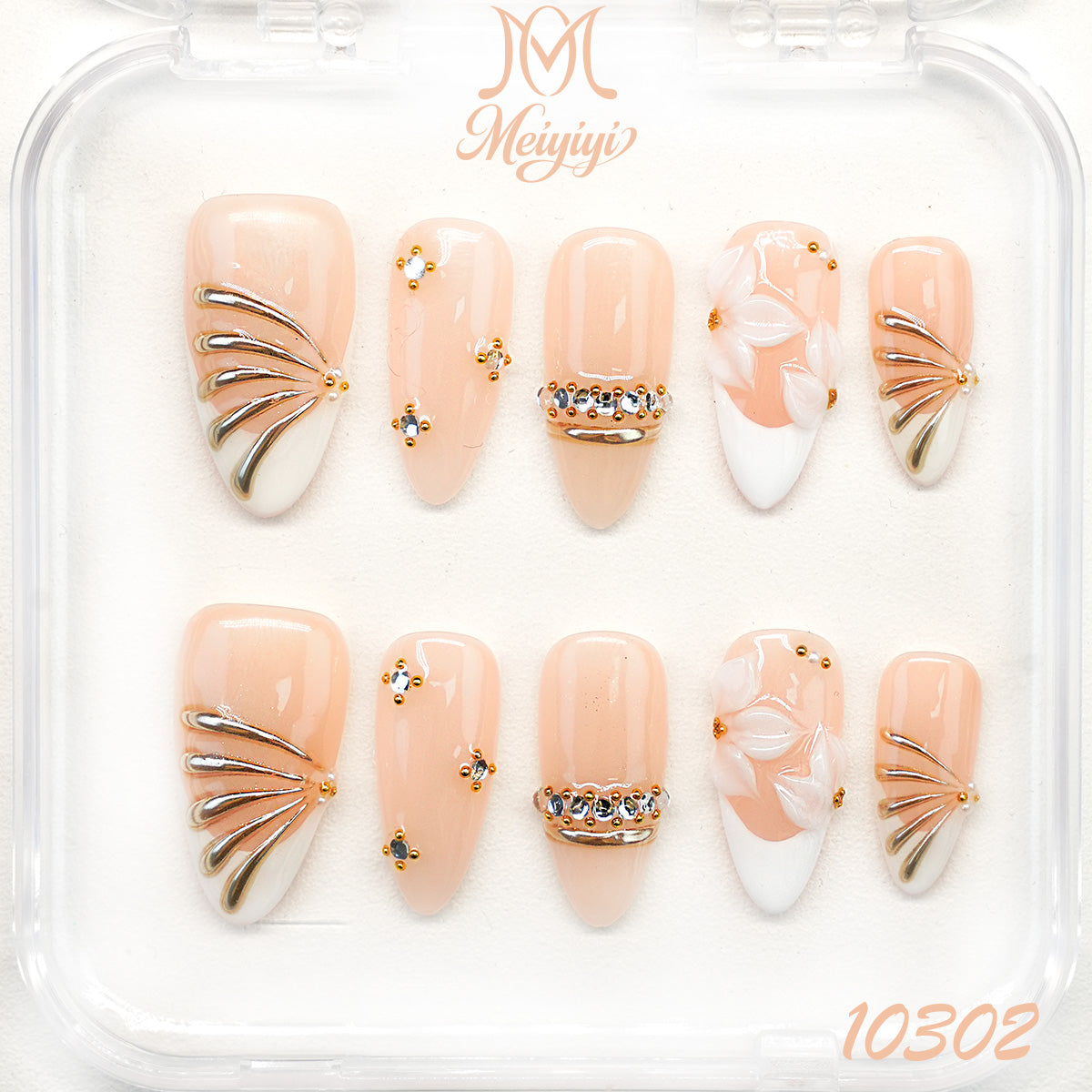 10302-MYY's designer original high-end design customized luxury hand-painted wearable nail art