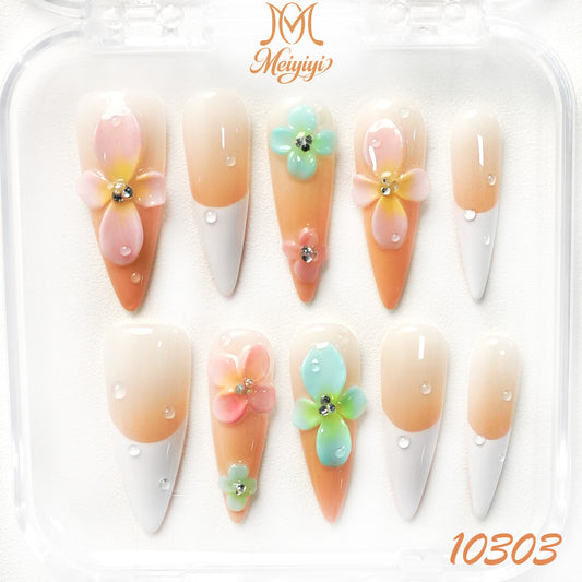10303-MYY's designer original high-end design customized luxury hand-painted wearable nail art