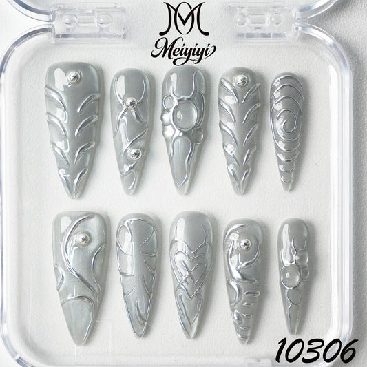10306-MYY's designer original high-end design customized luxury hand-painted wearable nail art