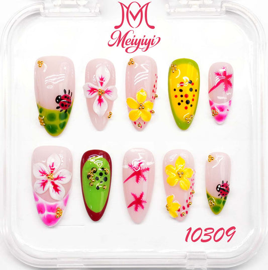 10309-MYY's designer original high-end design customized luxury hand-painted wearable nail art