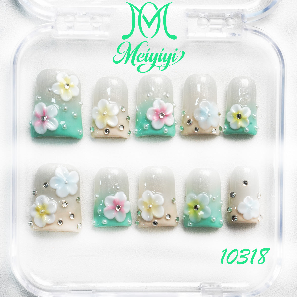10318-MYY's designer original high-end design customized luxury hand-painted wearable nail art