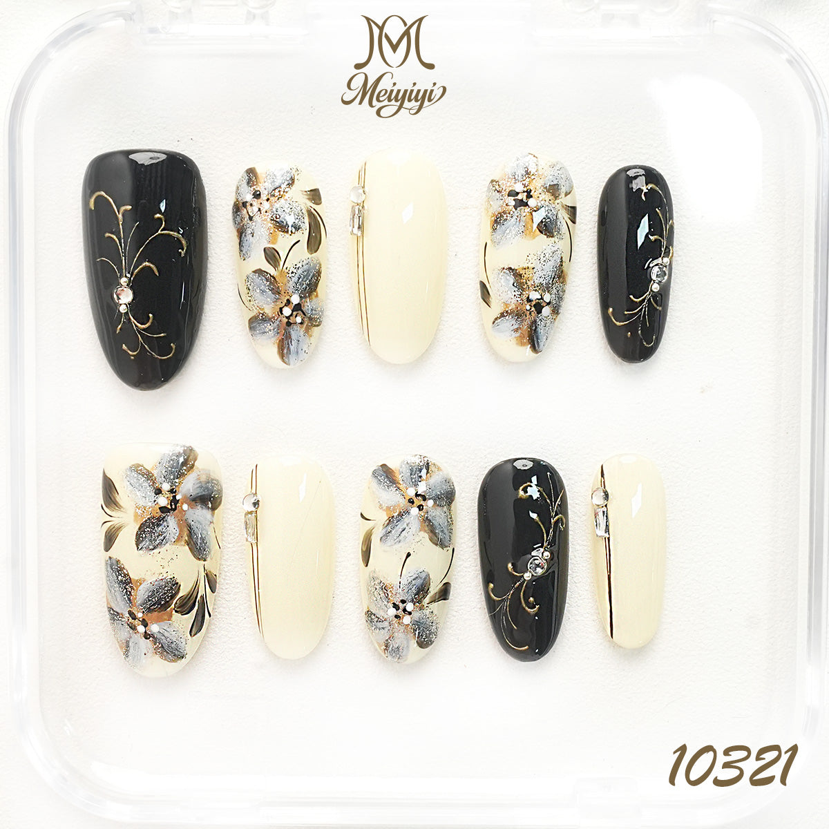 10321-MYY's designer original high-end design customized luxury hand-painted wearable nail art