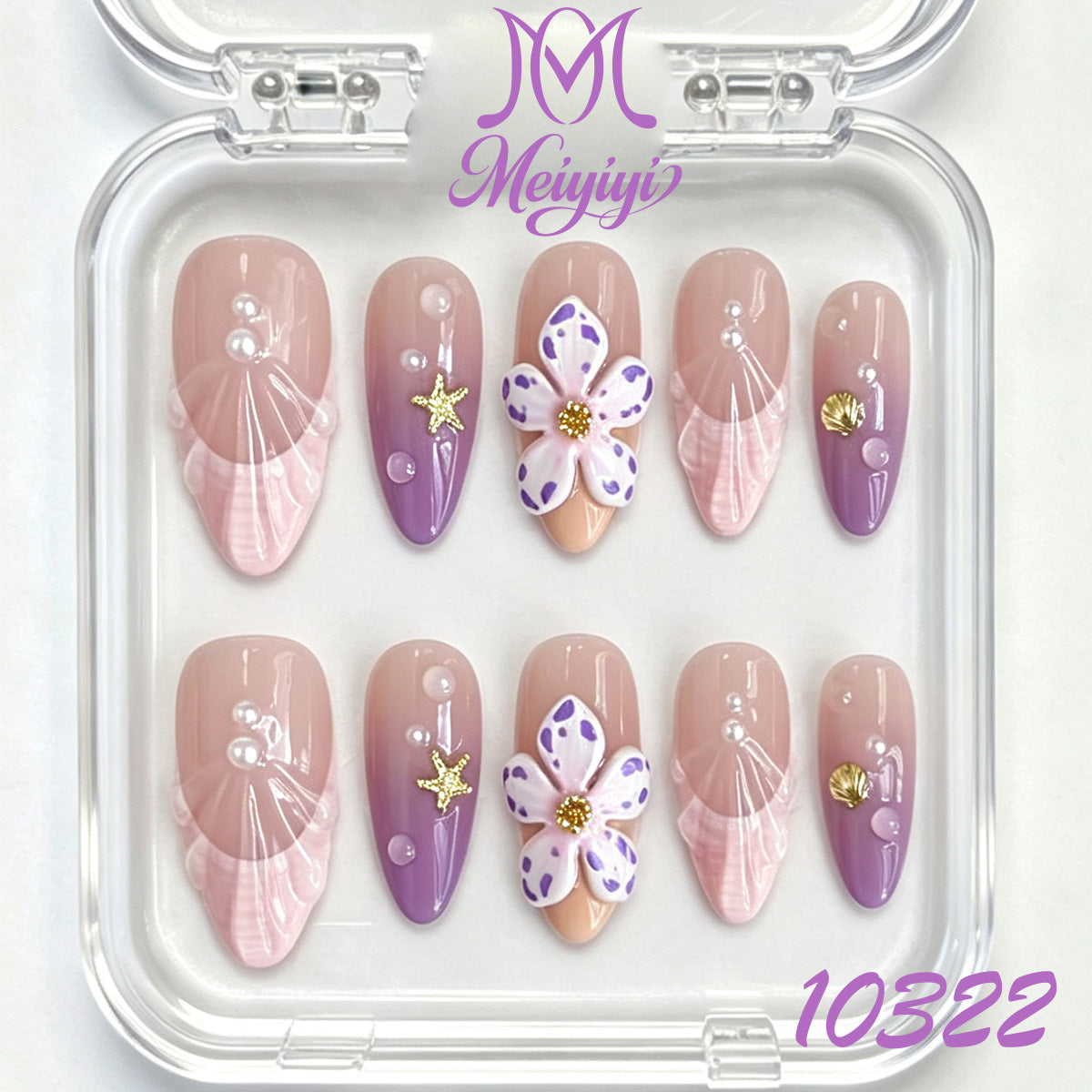 10322-MYY's designer original high-end design customized luxury hand-painted wearable nail art