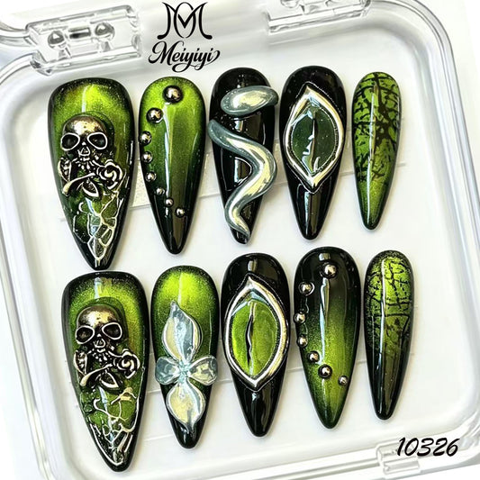 10326-MYY's designer original high-end design customized luxury hand-painted wearable nail art