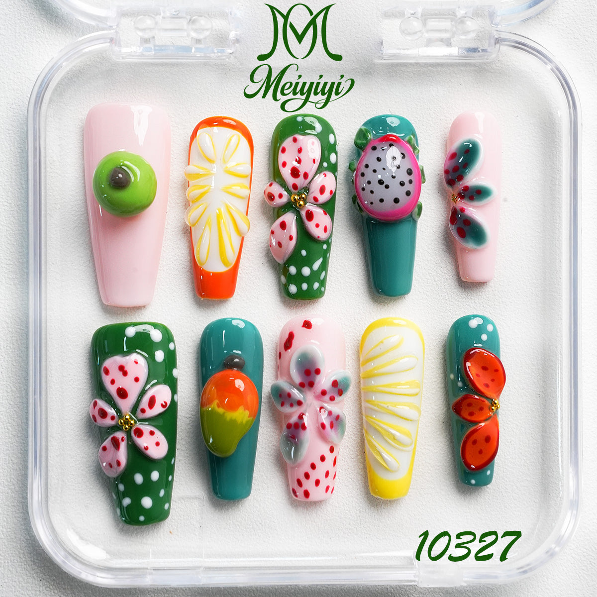 10327-MYY's designer original high-end design customized luxury hand-painted wearable nail art