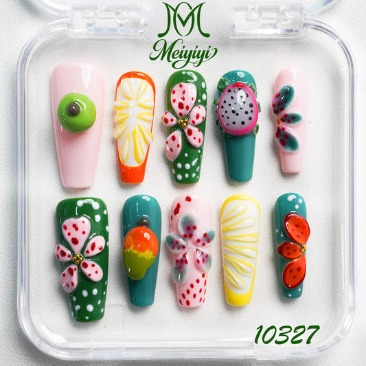 10327-MYY's designer original high-end design customized luxury hand-painted wearable nail art