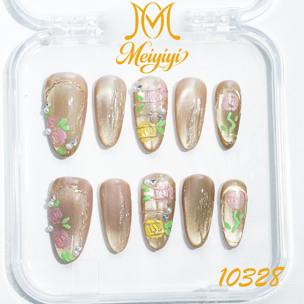 10328-MYY's designer original high-end design customized luxury hand-painted wearable nail art