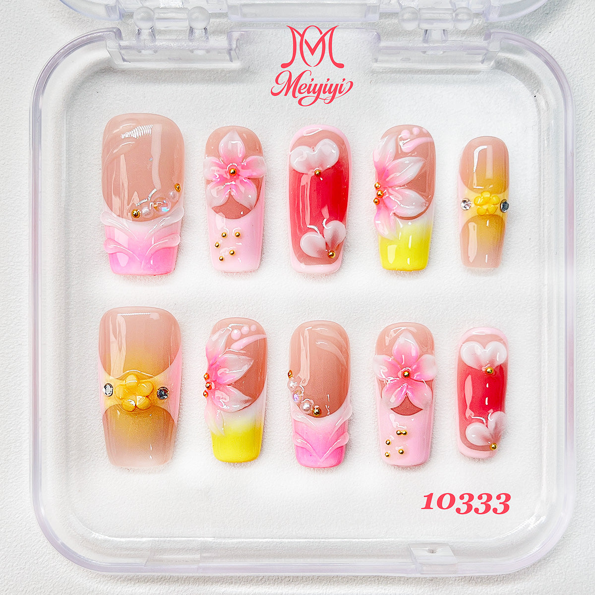 10333-MYY's designer original high-end design customized luxury hand-painted wearable nail art