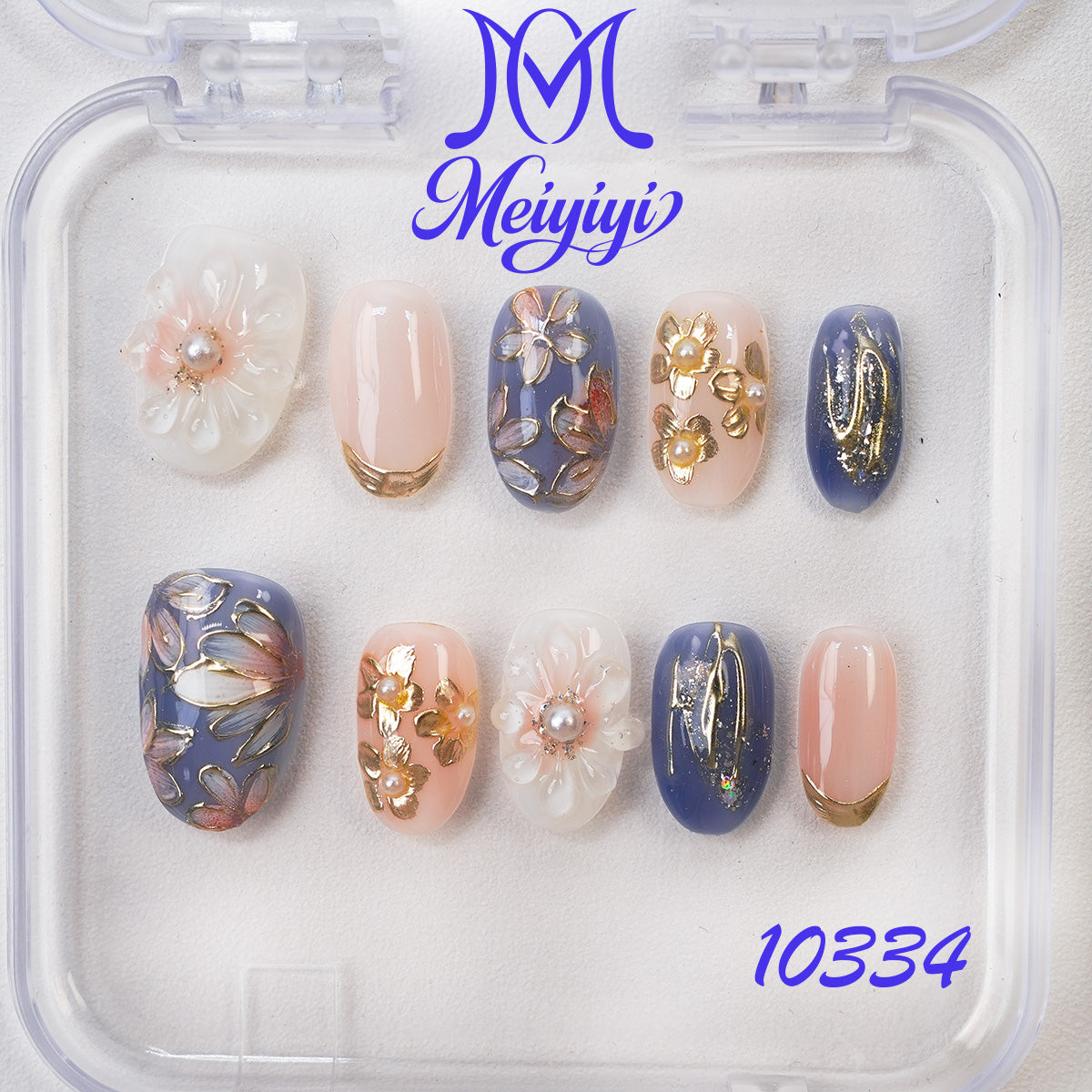 10334-MYY's designer original high-end design customized luxury hand-painted wearable nail art