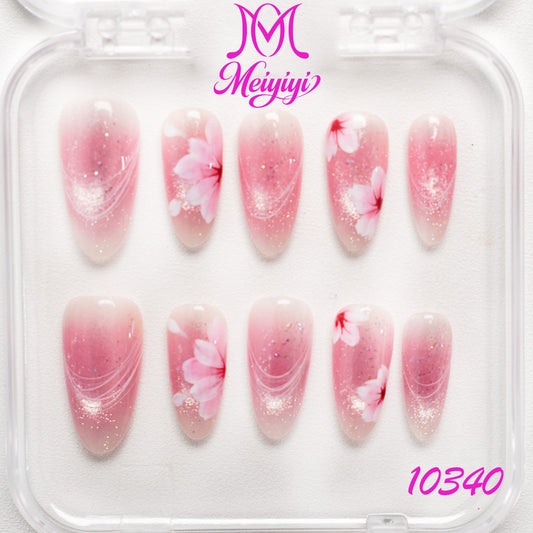 10340-MYY's designer original high-end design customized luxury hand-painted wearable nail art