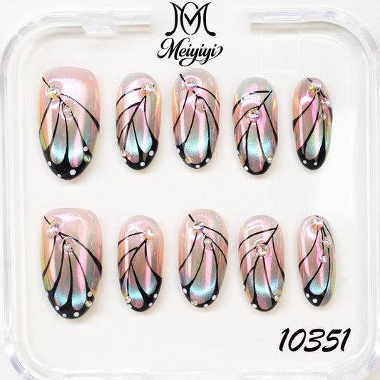 10351-MYY's designer original high-end design customized luxury hand-painted wearable nail art