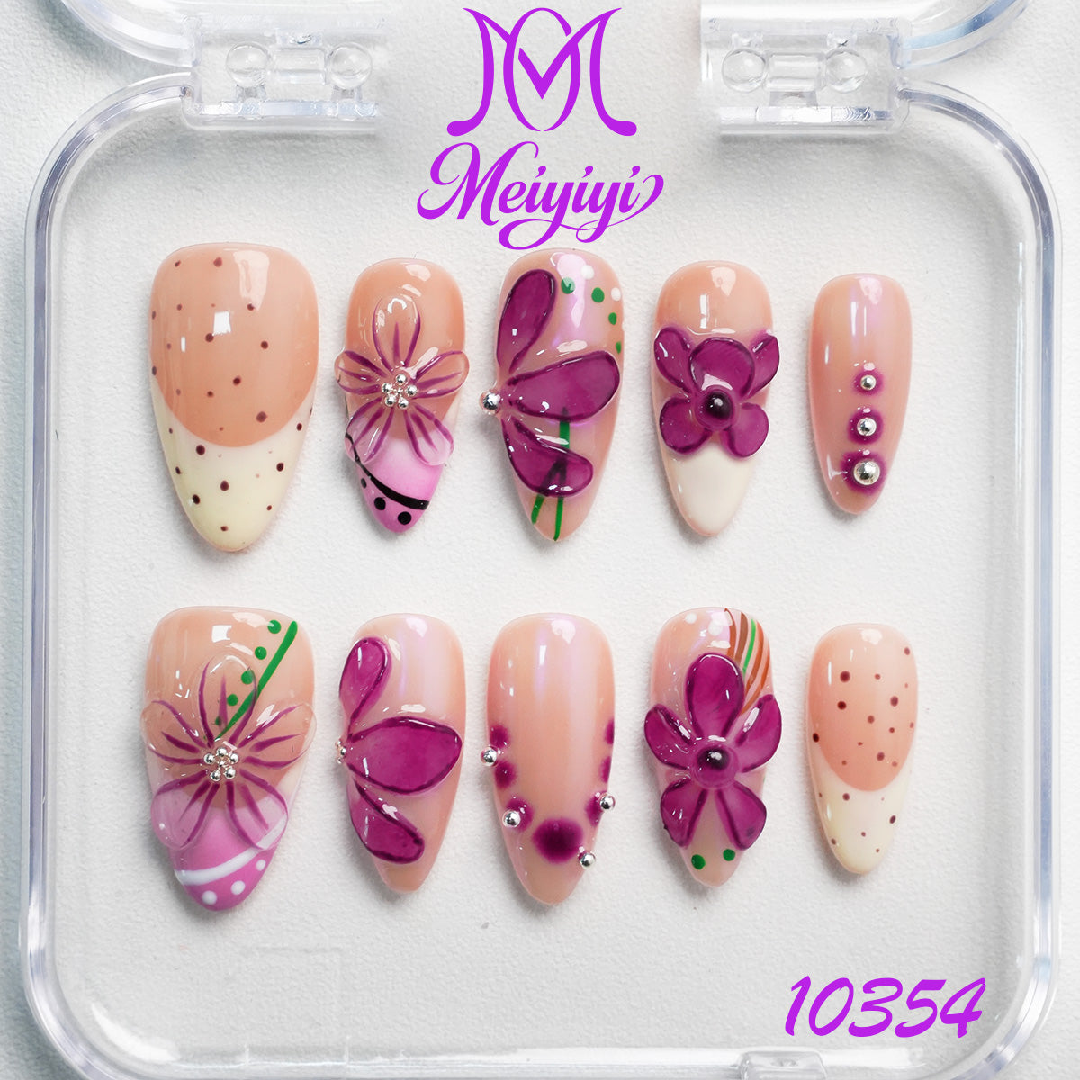 10354-MYY's designer original high-end design customized luxury hand-painted wearable nail art