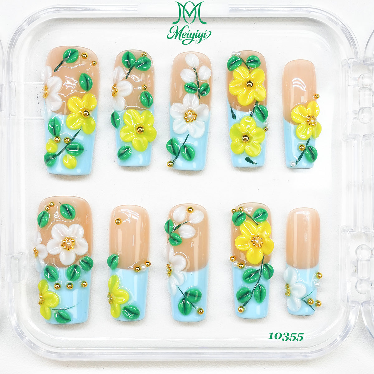10355-MYY's designer original high-end design customized luxury hand-painted wearable nail art