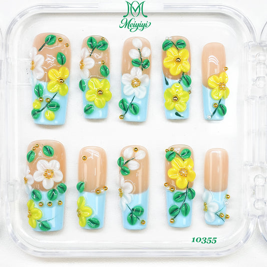 10355-MYY's designer original high-end design customized luxury hand-painted wearable nail art