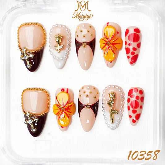 10358-MYY's designer original high-end design customized luxury hand-painted wearable nail art