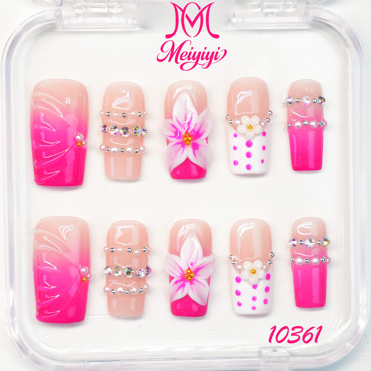 10361-MYY's designer original high-end design customized luxury hand-painted wearable nail art