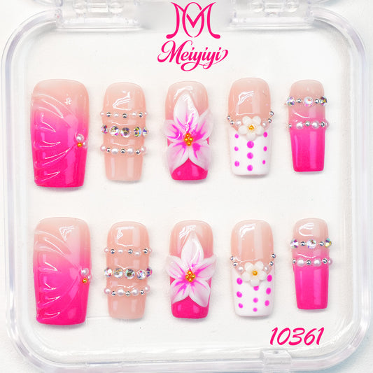 10361-MYY's designer original high-end design customized luxury hand-painted wearable nail art