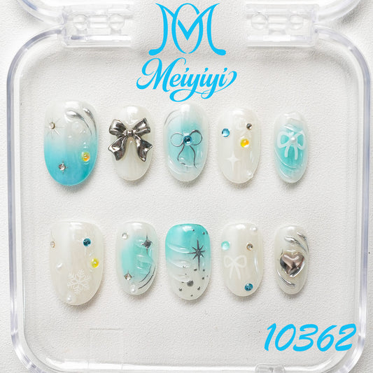 10362-MYY's designer original high-end design customized luxury hand-painted wearable nail art