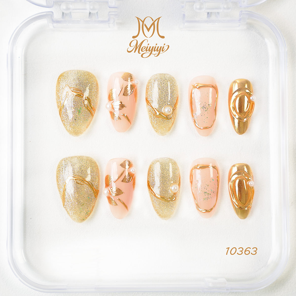 10363-MYY's designer original high-end design customized luxury hand-painted wearable nail art