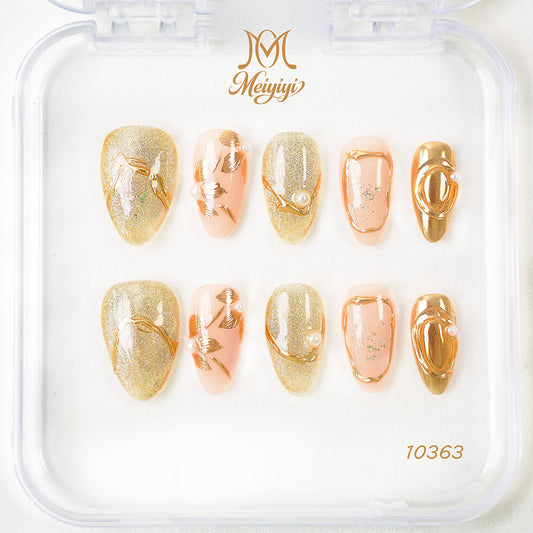 10363-MYY's designer original high-end design customized luxury hand-painted wearable nail art