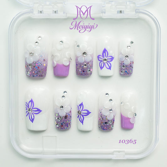 10365-MYY's designer original high-end design customized luxury hand-painted wearable nail art