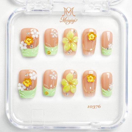 10376-MYY's designer original high-end design customized luxury hand-painted wearable nail art
