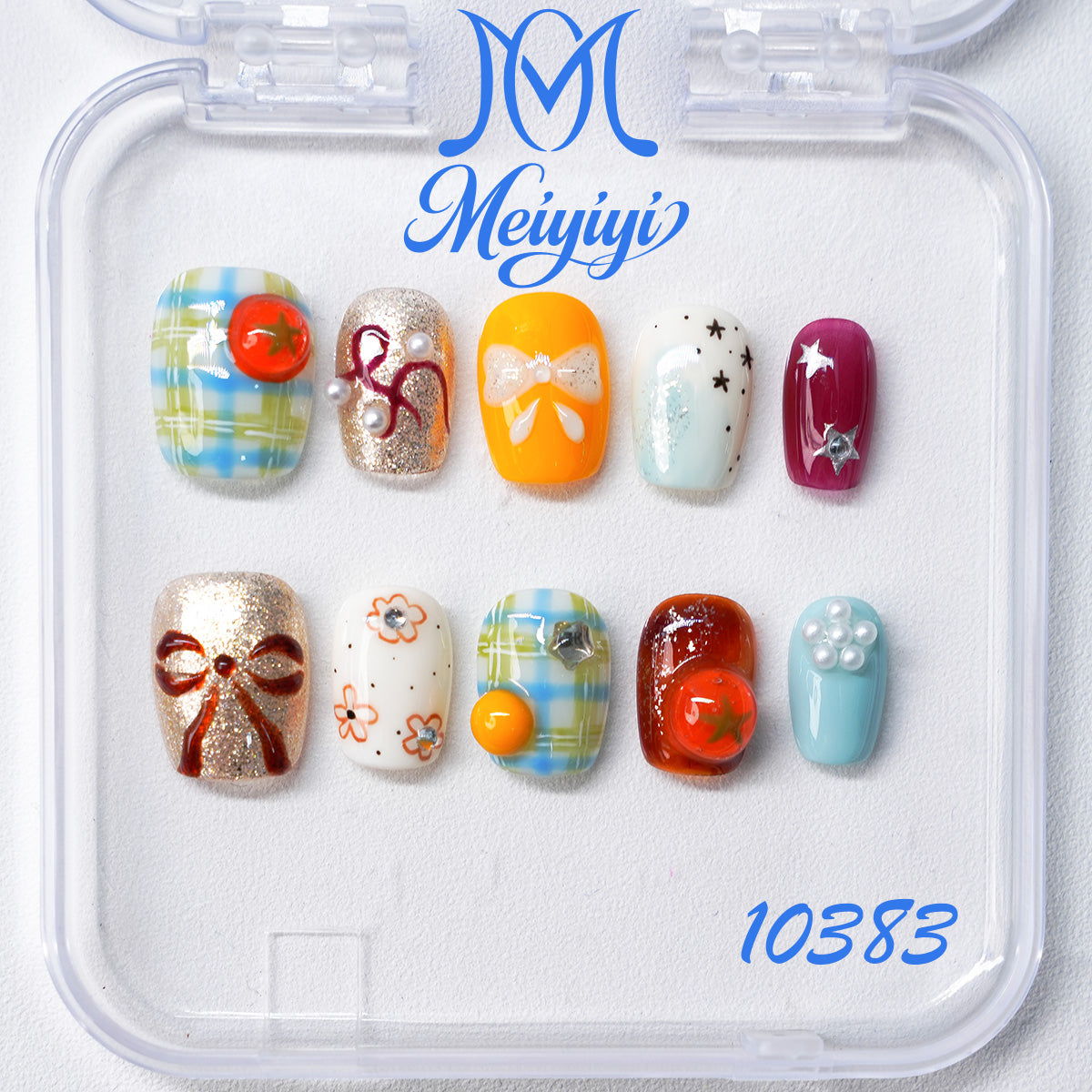 10383-MYY's designer original high-end design customized luxury hand-painted wearable nail art