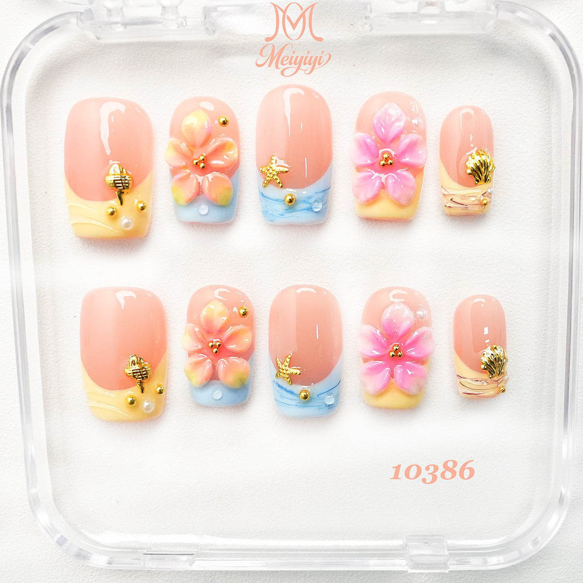 10386-MYY's designer original high-end design customized luxury hand-painted wearable nail art