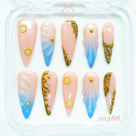 10388-MYY's designer original high-end design customized luxury hand-painted wearable nail art