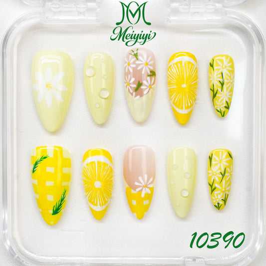 10390-MYY's designer original high-end design customized luxury hand-painted wearable nail art