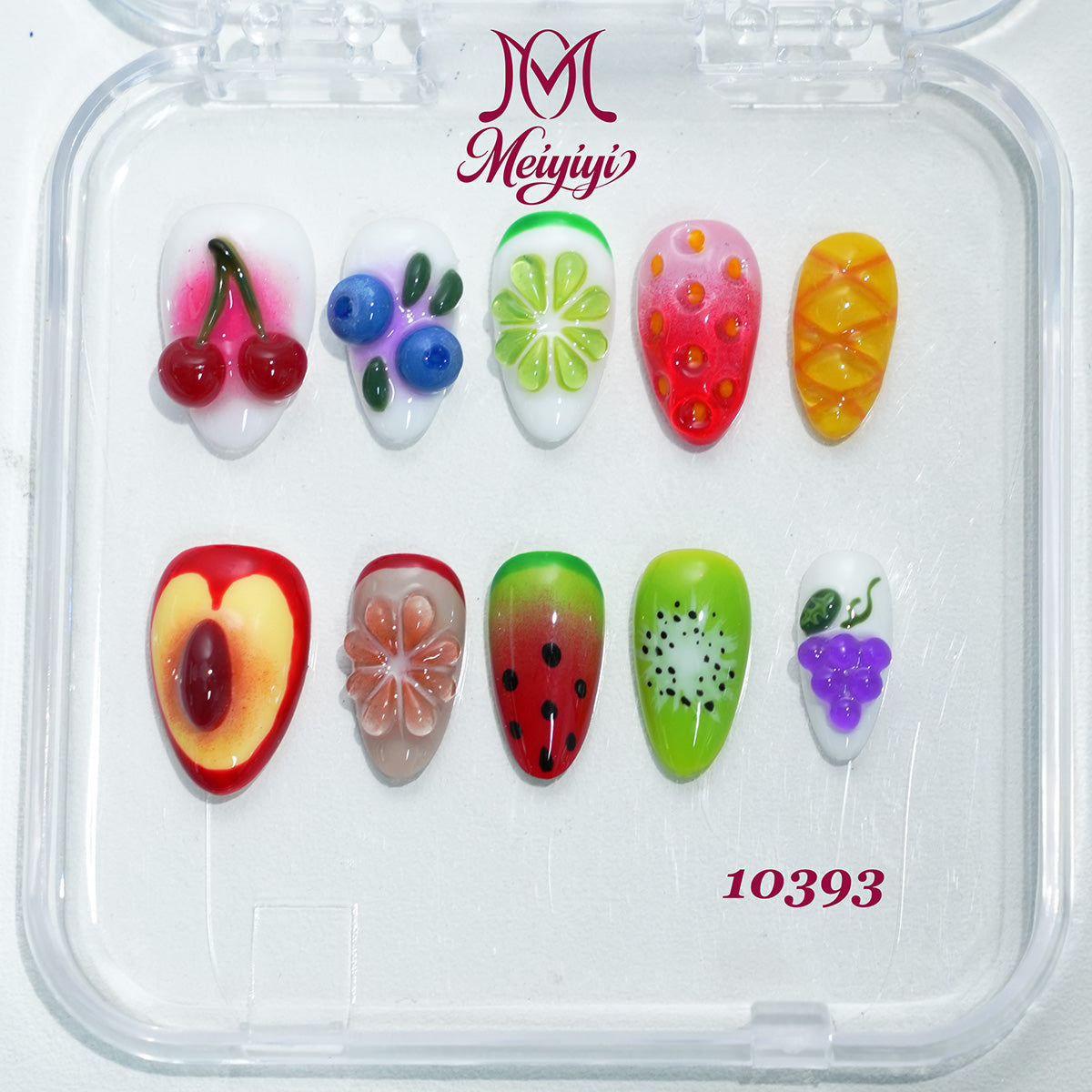 10393-MYY's designer original high-end design customized luxury hand-painted wearable nail art