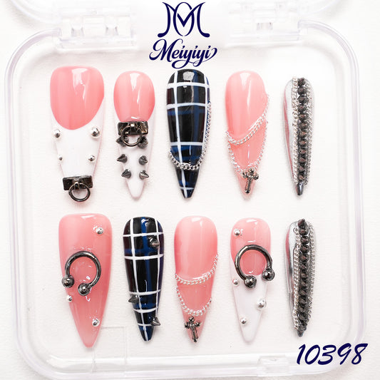 10398-MYY's designer original high-end design customized luxury hand-painted wearable nail art