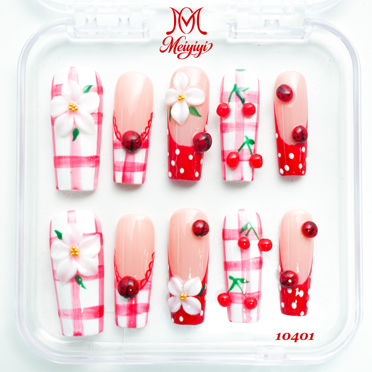 10401-MYY's designer original high-end design customized luxury hand-painted wearable nail art