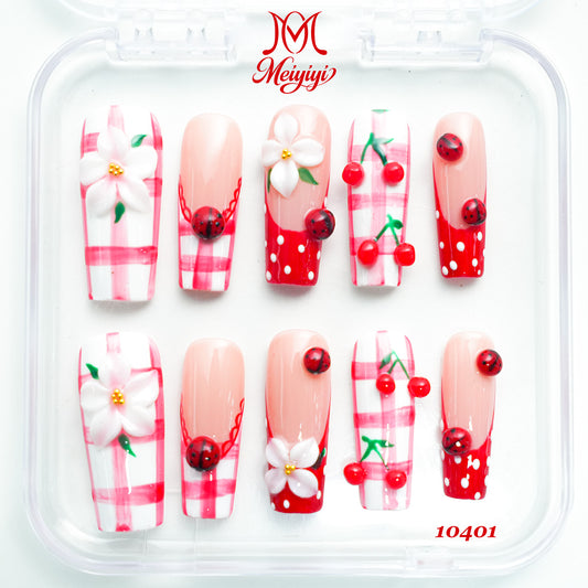 10401-MYY's designer original high-end design customized luxury hand-painted wearable nail art
