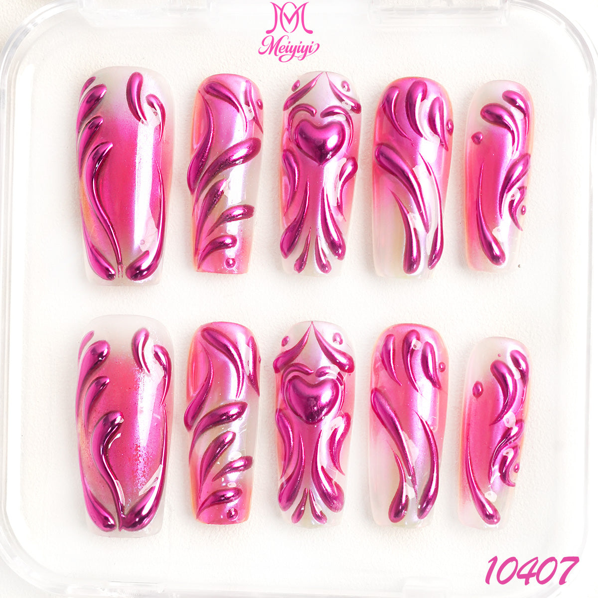 10407-MYY's designer original high-end design customized luxury hand-painted wearable nail art