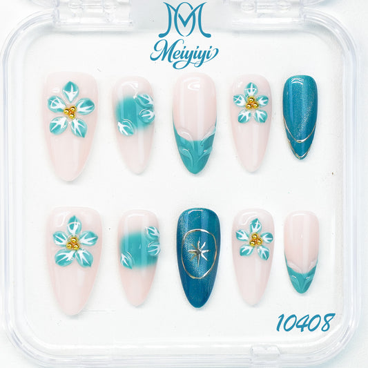 10408-MYY's designer original high-end design customized luxury hand-painted wearable nail art