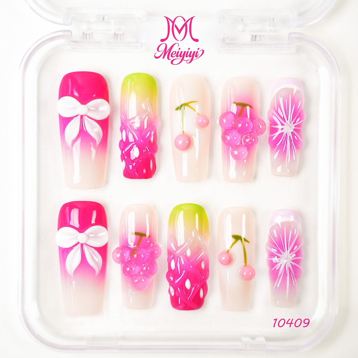 10409-MYY's designer original high-end design customized luxury hand-painted wearable nail art