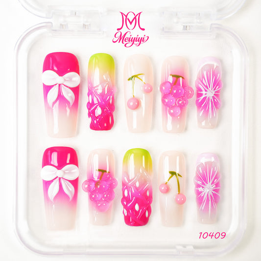 10409-MYY's designer original high-end design customized luxury hand-painted wearable nail art
