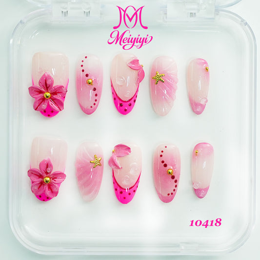 10418-MYY's designer original high-end design customized luxury hand-painted wearable nail art