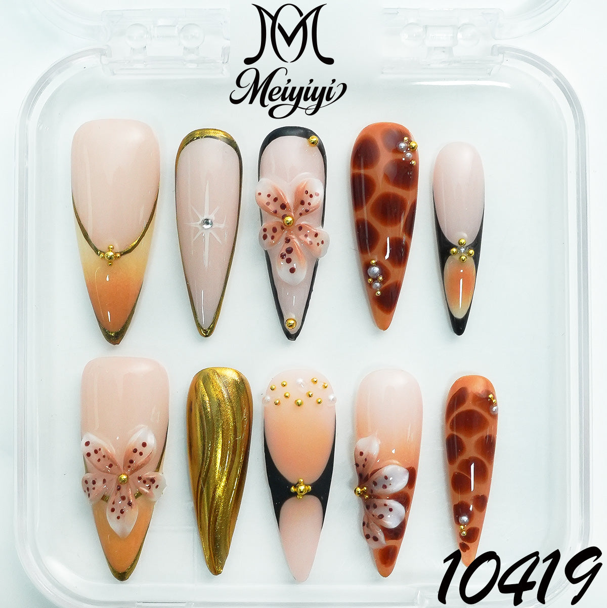10419-MYY's designer original high-end design customized luxury hand-painted wearable nail art
