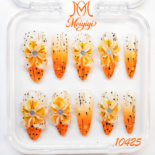 10425-MYY's designer original high-end design customized luxury hand-painted wearable nail art