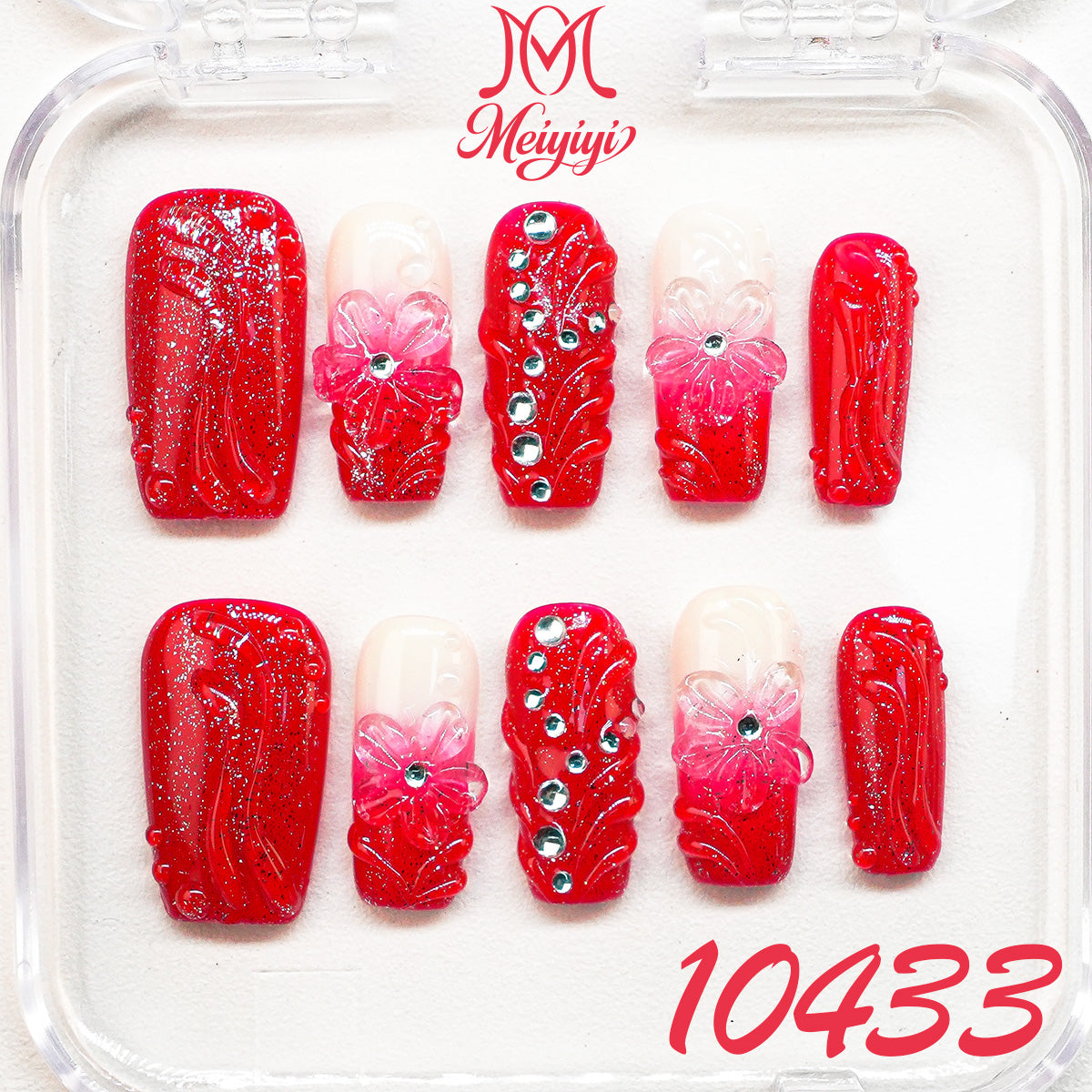 10433-MYY's designer original high-end design customized luxury hand-painted wearable nail art