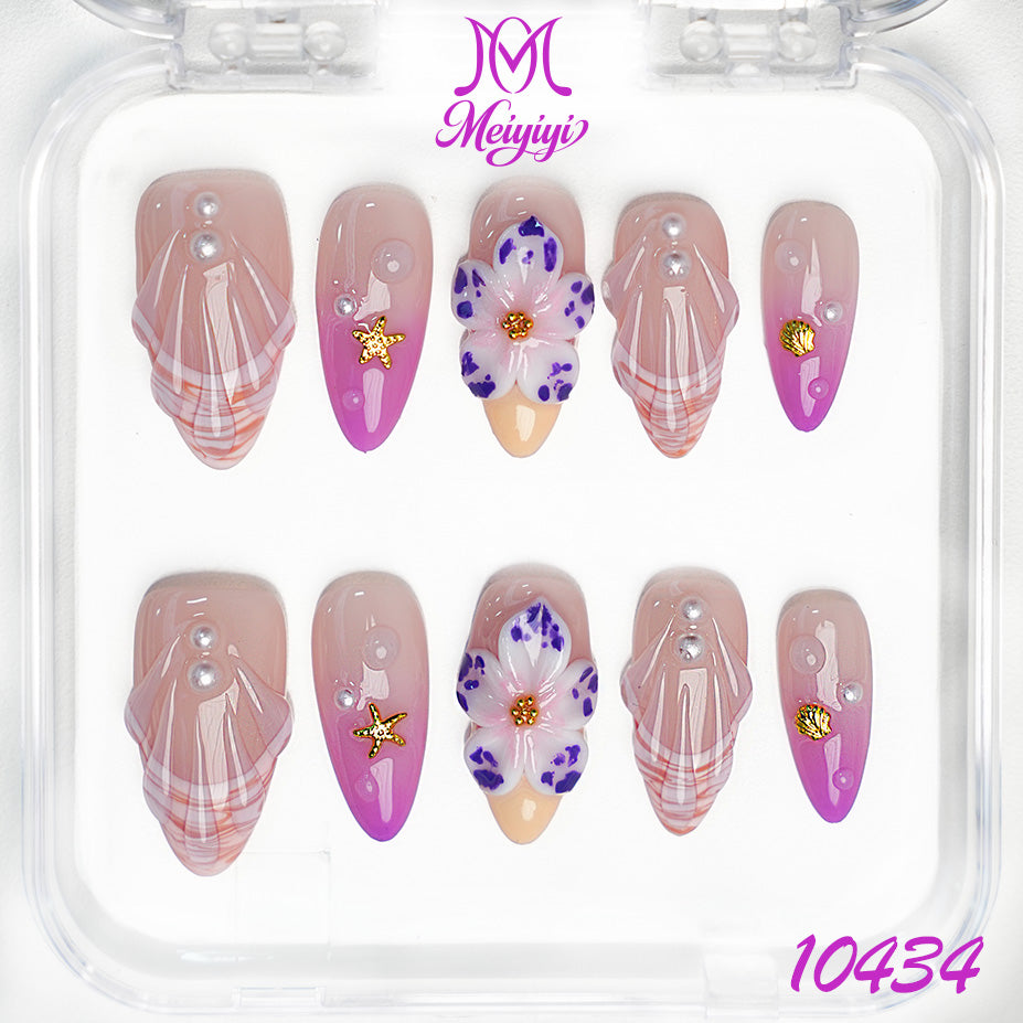 10434-MYY's designer original high-end design customized luxury hand-painted wearable nail art