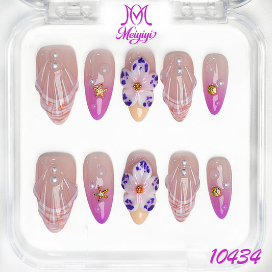 10434-MYY's designer original high-end design customized luxury hand-painted wearable nail art
