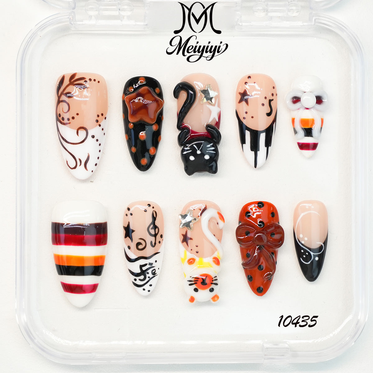 10435-MYY's designer original high-end design customized luxury hand-painted wearable nail art