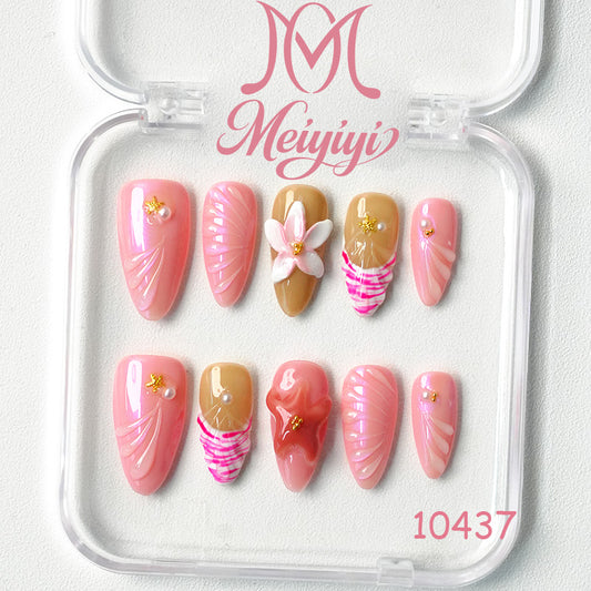 10437-MYY's designer original high-end design customized luxury hand-painted wearable nail art